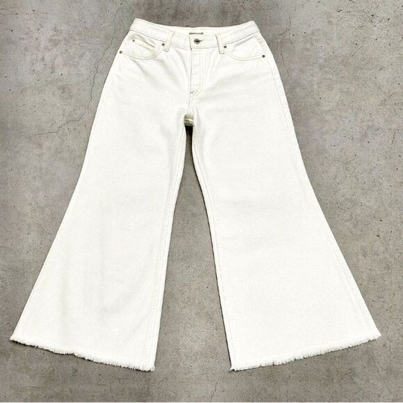 Frame Le Palazzo Crop Wide Leg  Jeans 32x28 Stretch Denim Like New without tags - Picture 2 of 11